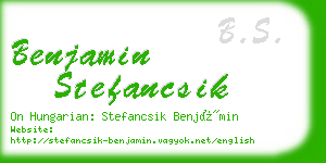 benjamin stefancsik business card